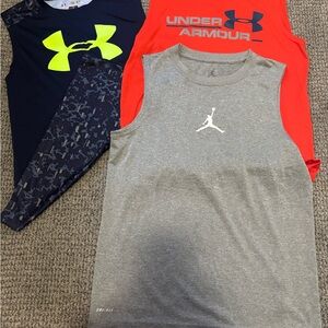 Under Armour and Jordan Kids Sleeveless Tops -Orange, Gray, Navy